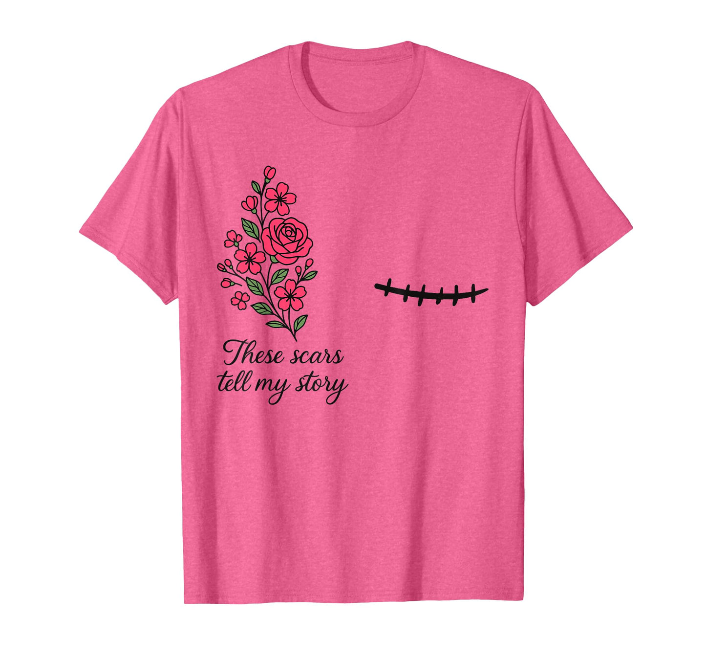 Floral Breast Cancer Awareness Left Mastectomy Survivor T-Shirt