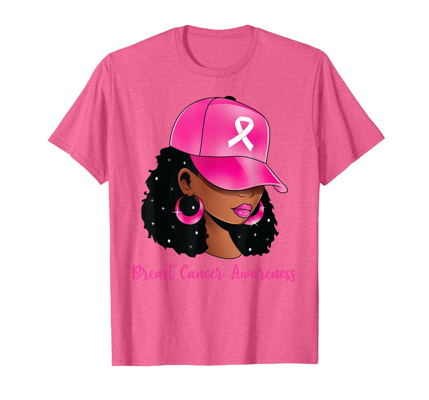 Black Women Pink Breast Cancer Awareness Warrior Women Girls T-Shirt