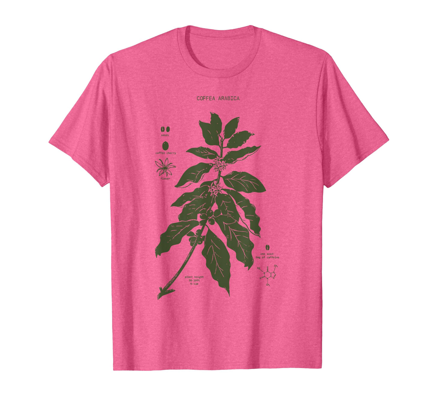 Vintage Coffee Plant Diagram Coffee Arabica Botanical T-Shirt