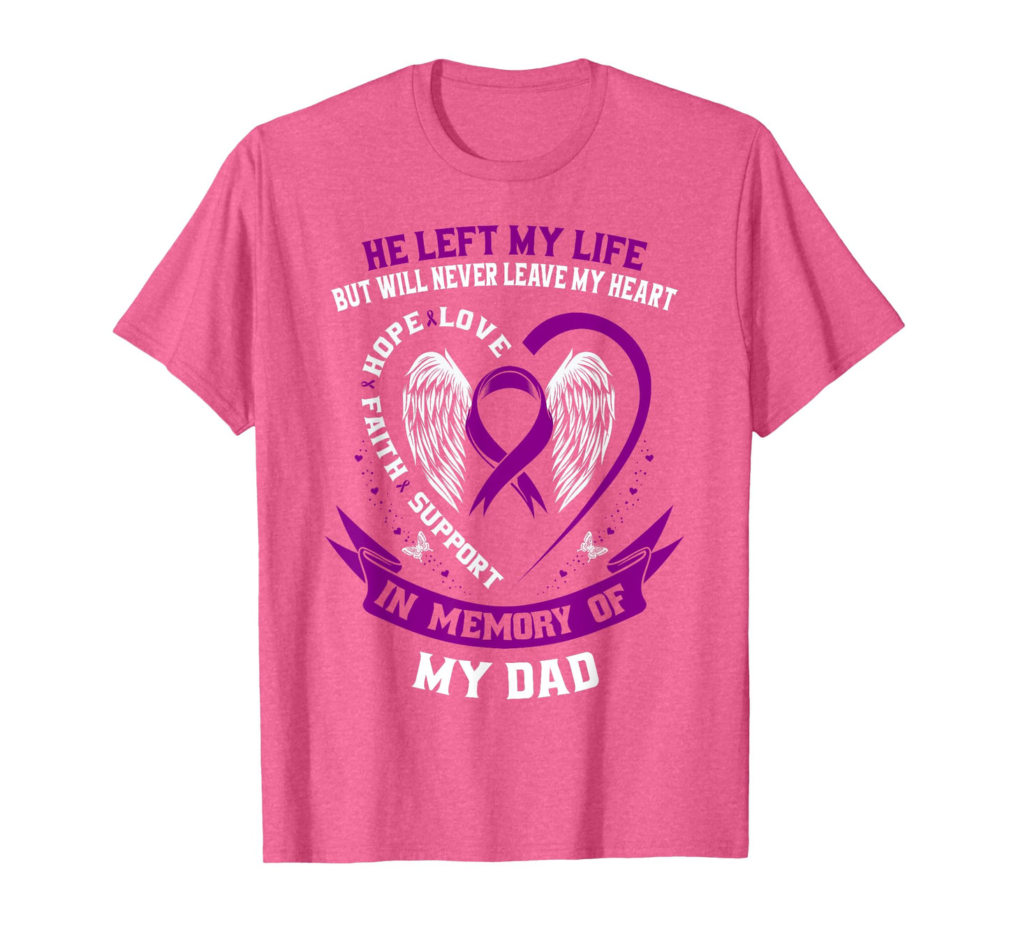 Memorial Gifts Loss Dad Father Pancreatic Cancer Awareness T-Shirt