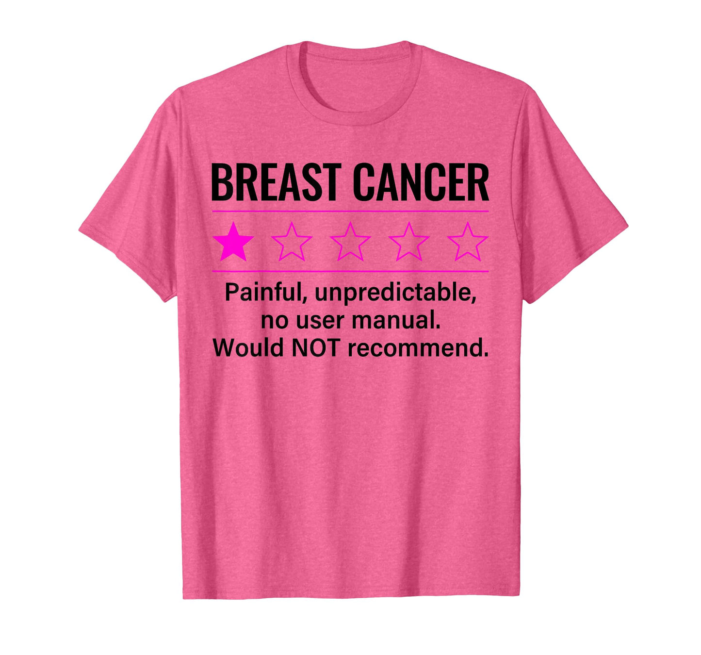Breast Cancer 1 Star Rating Funny Breast Cancer Awareness T-Shirt