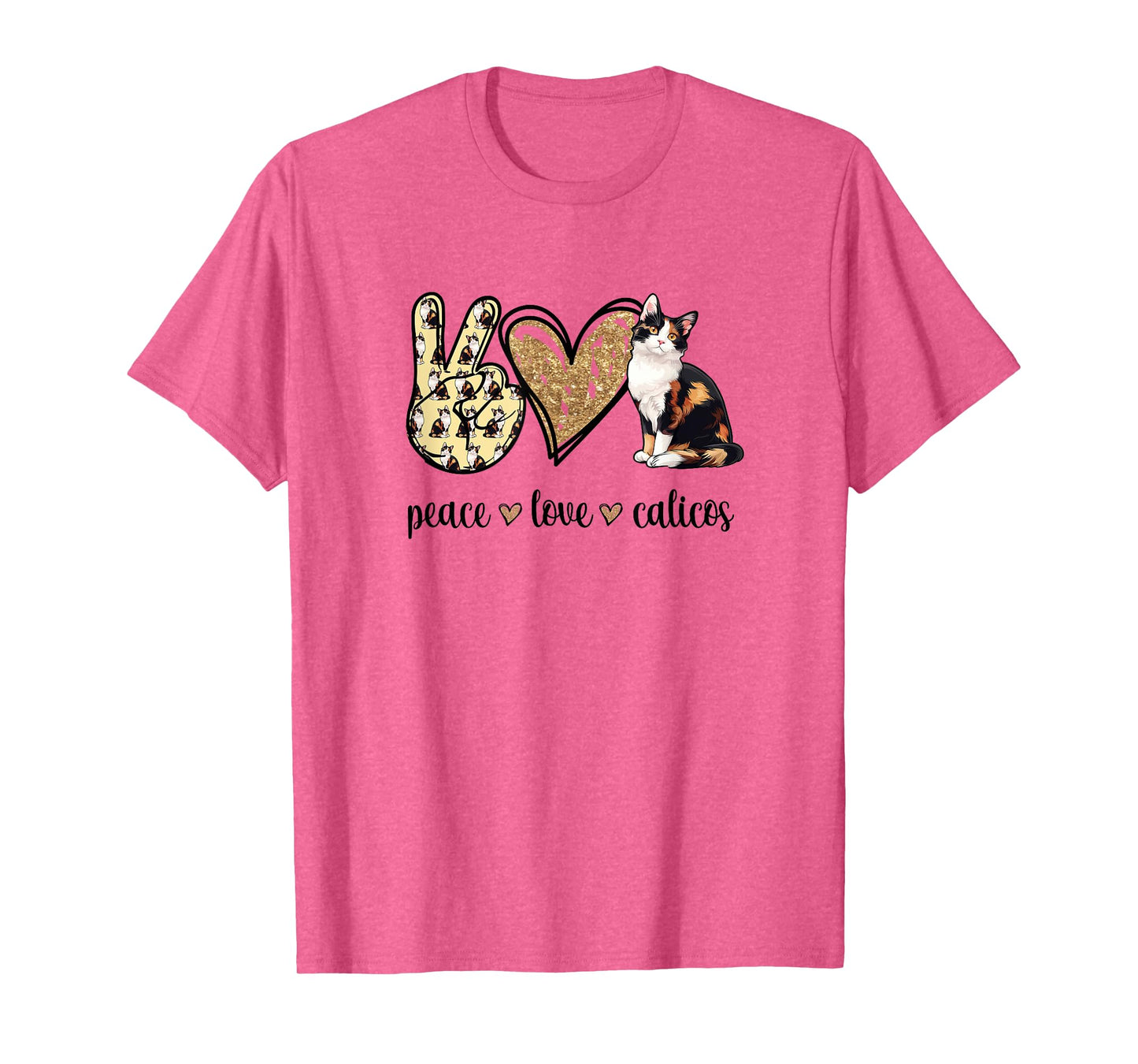 Peace Love Calico Cat Lover T-Shirt