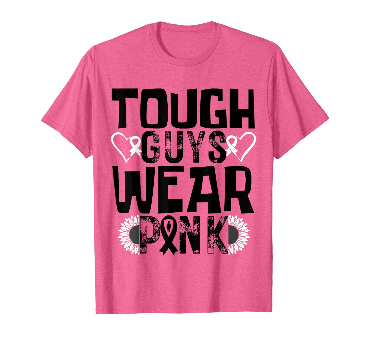 Tough Guys Wear Pink Breast Cancer Awareness Men Boys Pink T-Shirt