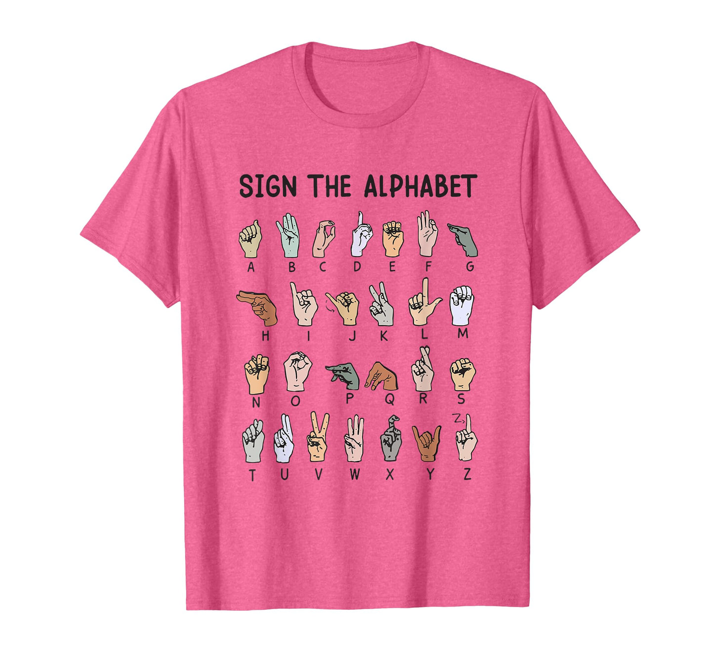 ASL American Sign Language, Alphabet Inclusive Sign ABCs T-Shirt