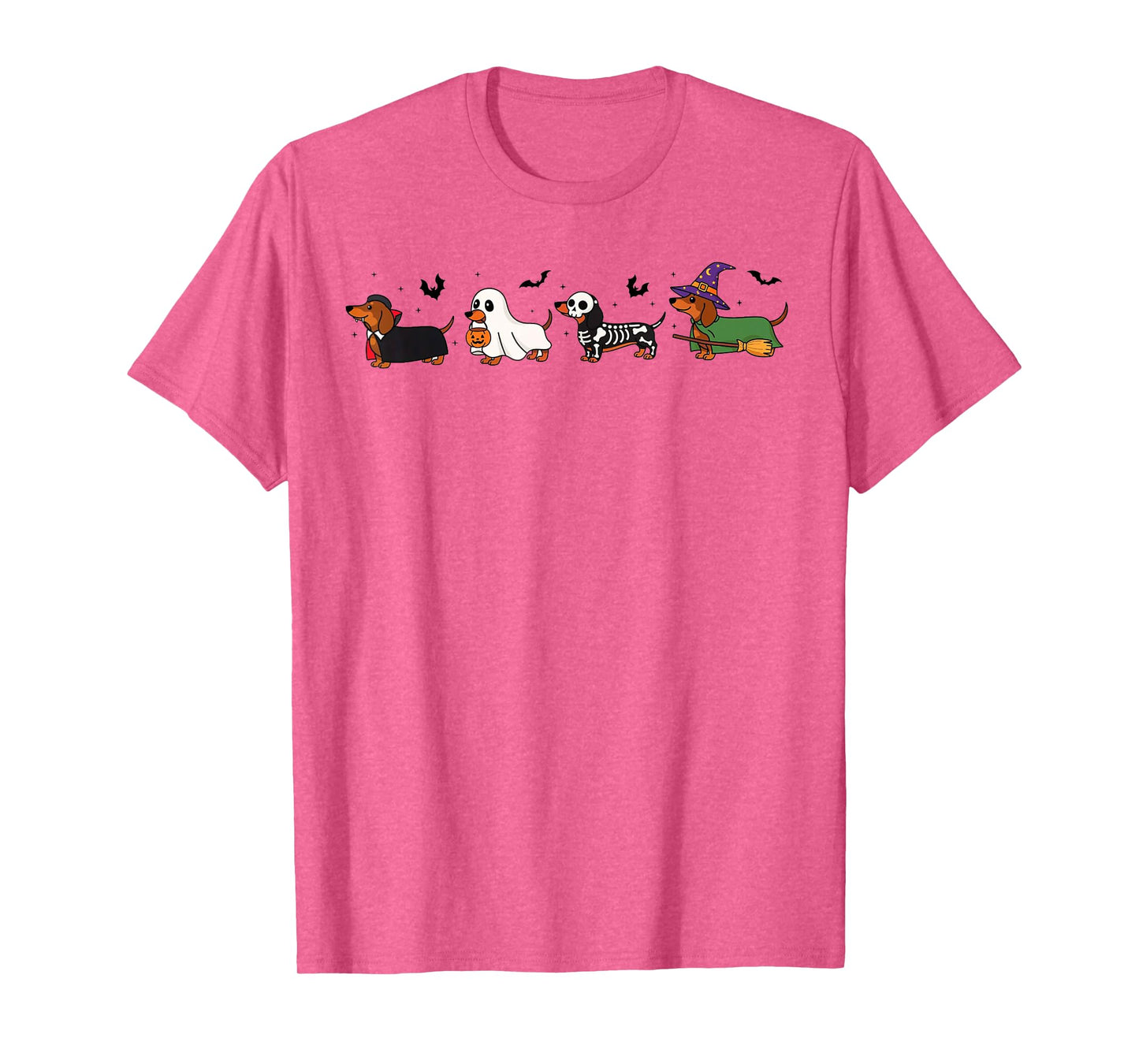 Ghost Witch Mummy Pumpkin Dachshund Dog Halloween Costume T-Shirt