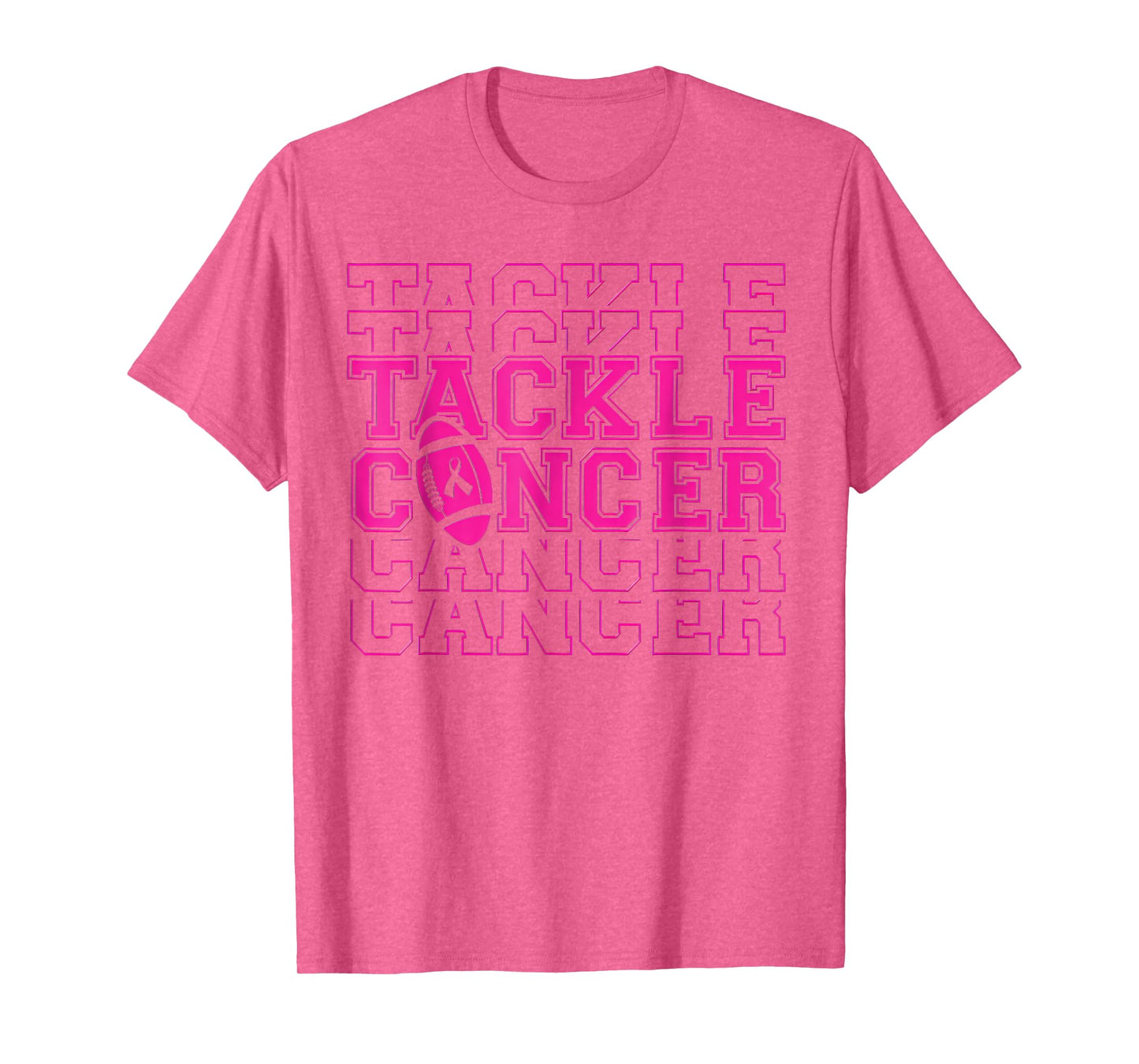 Tackle Football Pink Ribbon Breast Cancer Awareness T-Shirt