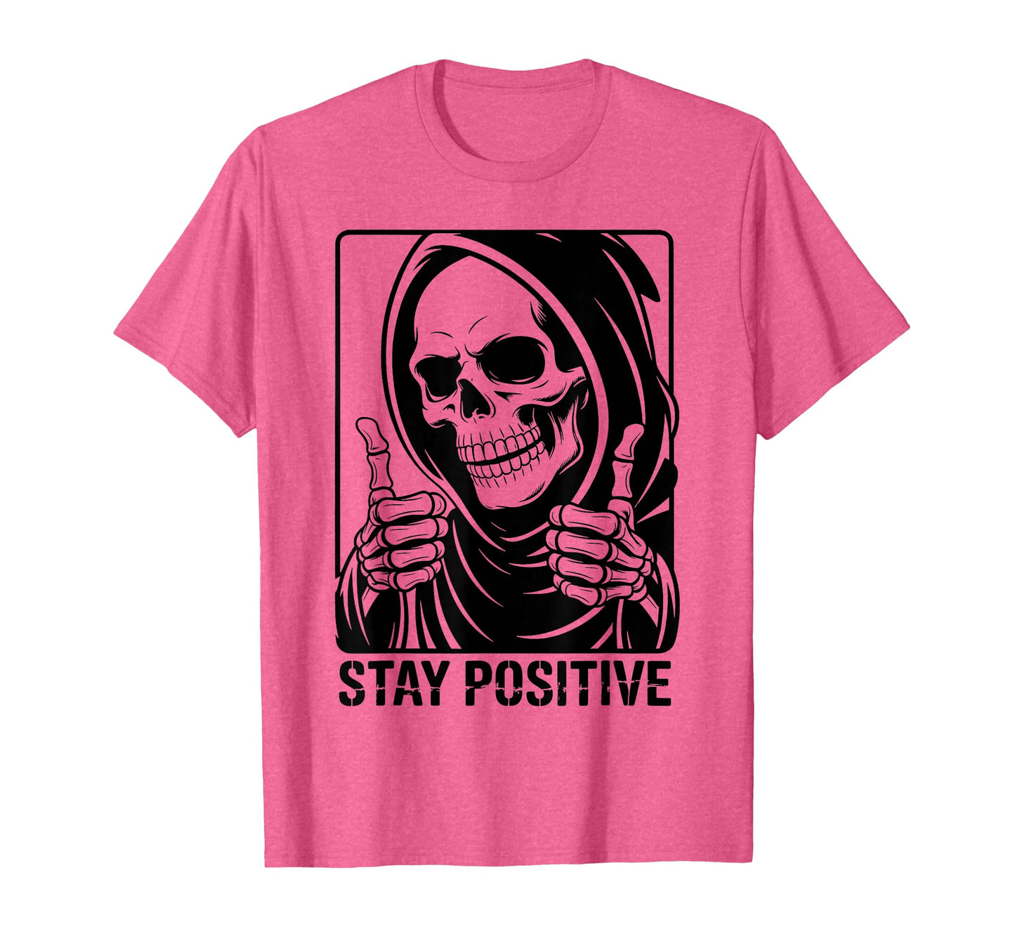 Skull Stay Positive Skeleton Halloween Motivational T-Shirt
