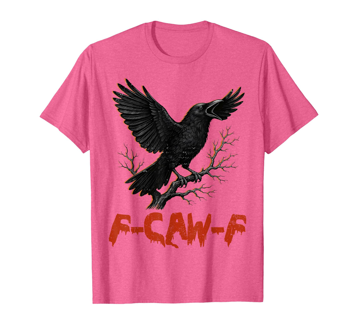 Funny F Caw F Raven Bird Cawing Graphic Halloween Crow Pun T-Shirt