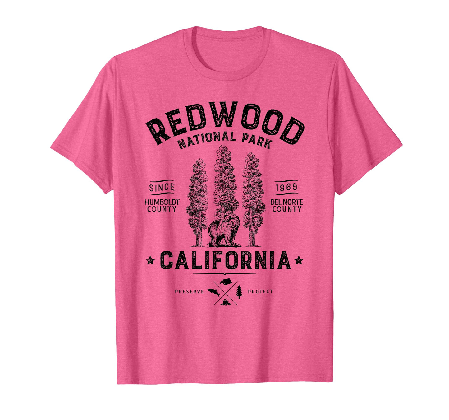 Redwood National Park T Shirt Vintage California Bear Gifts T-Shirt