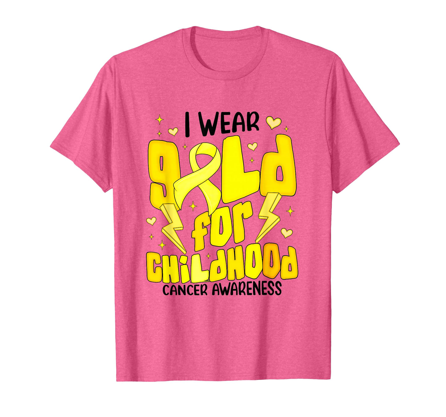 I Wear Gold For Childhood Cancer Awareness Gold Ribbon T-Shirt