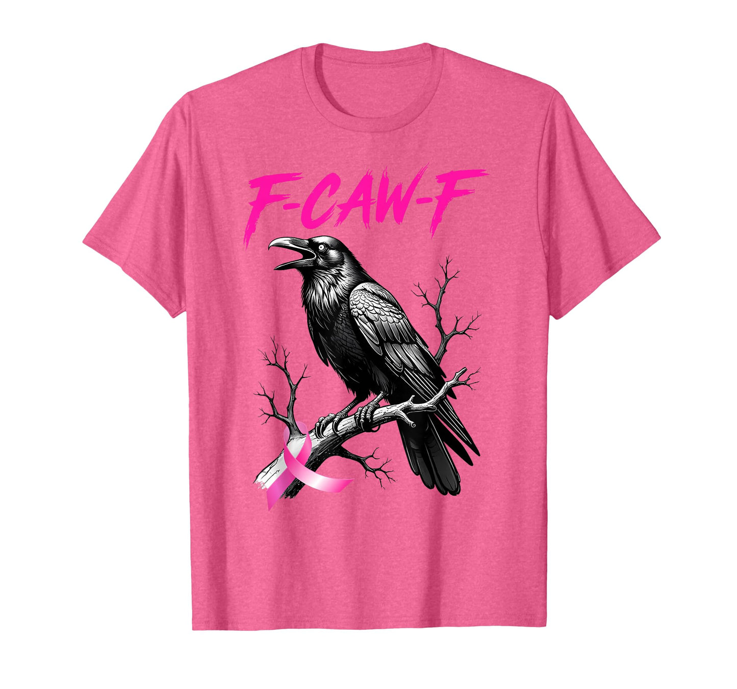Black Crow F-Caw-F Breast Cancer Awareness Pink Ribbon T-Shirt