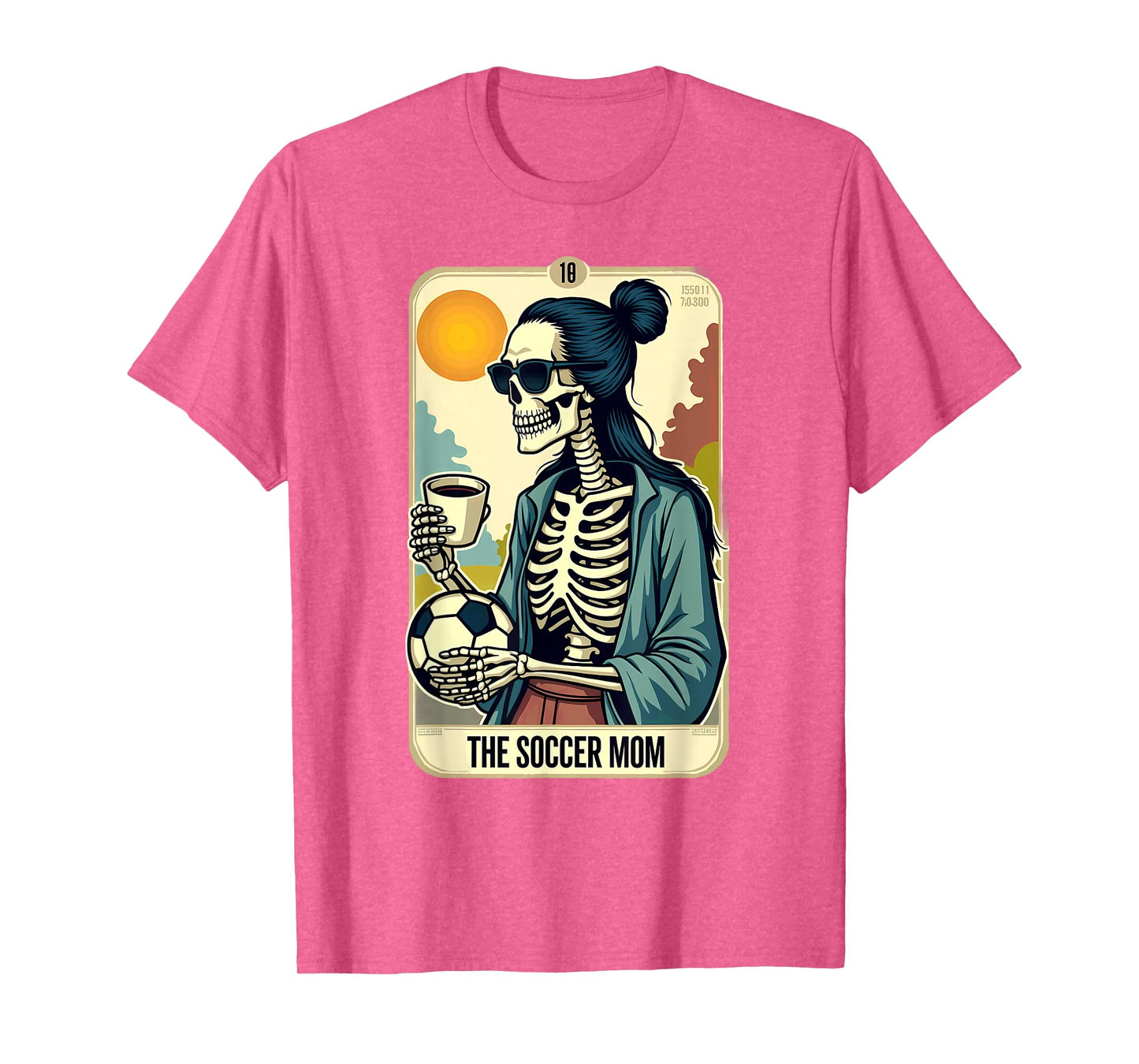 Gothic Tarot Card Skeleton Coffee Soccer Mom T-Shirt