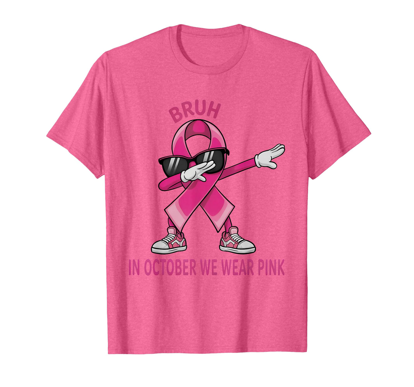 Bruh in October We Wear Pink Breast Cancer Awareness Bruh T-Shirt
