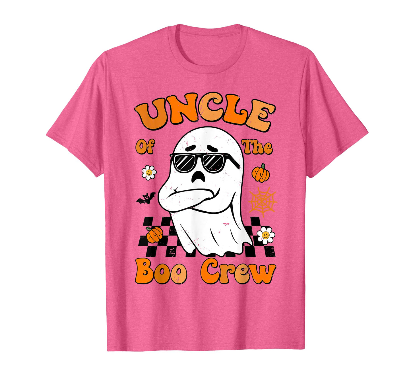 Uncle Of The Boo Crew Groovy Retro Family Halloween Funny T-Shirt