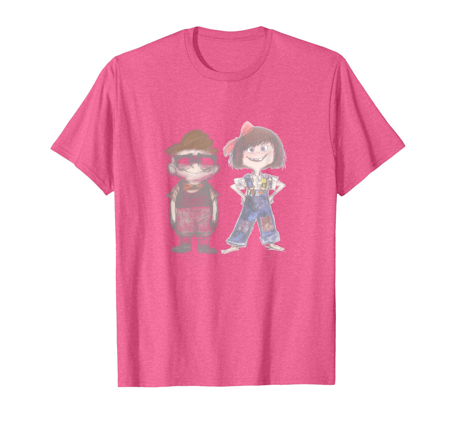 Disney Pixar Up Young Carl & Ellie Cute Vintage Sketch T-Shirt