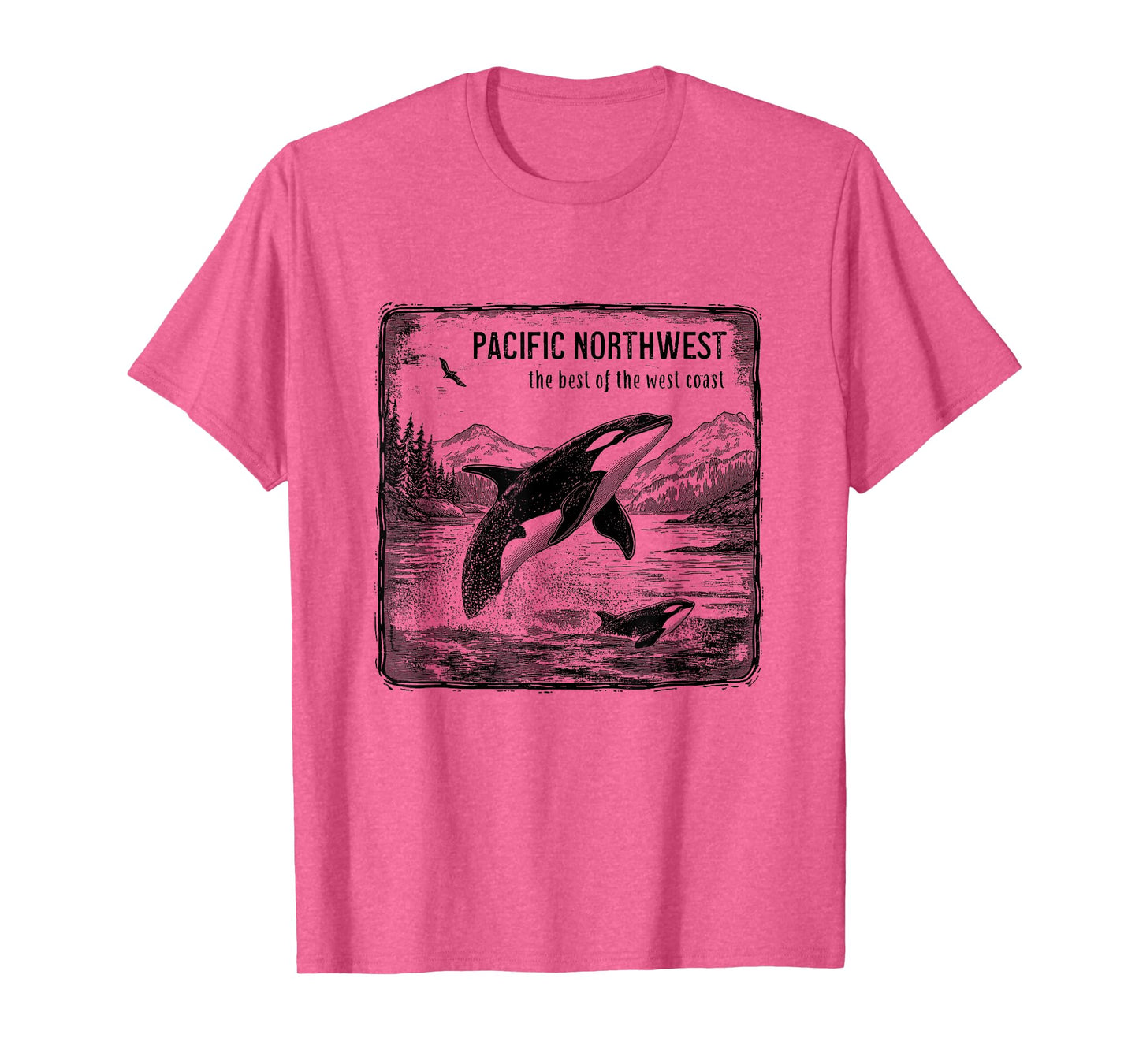 Pacific Northwest Orca Whale Camping Hiking Souvenir T-Shirt