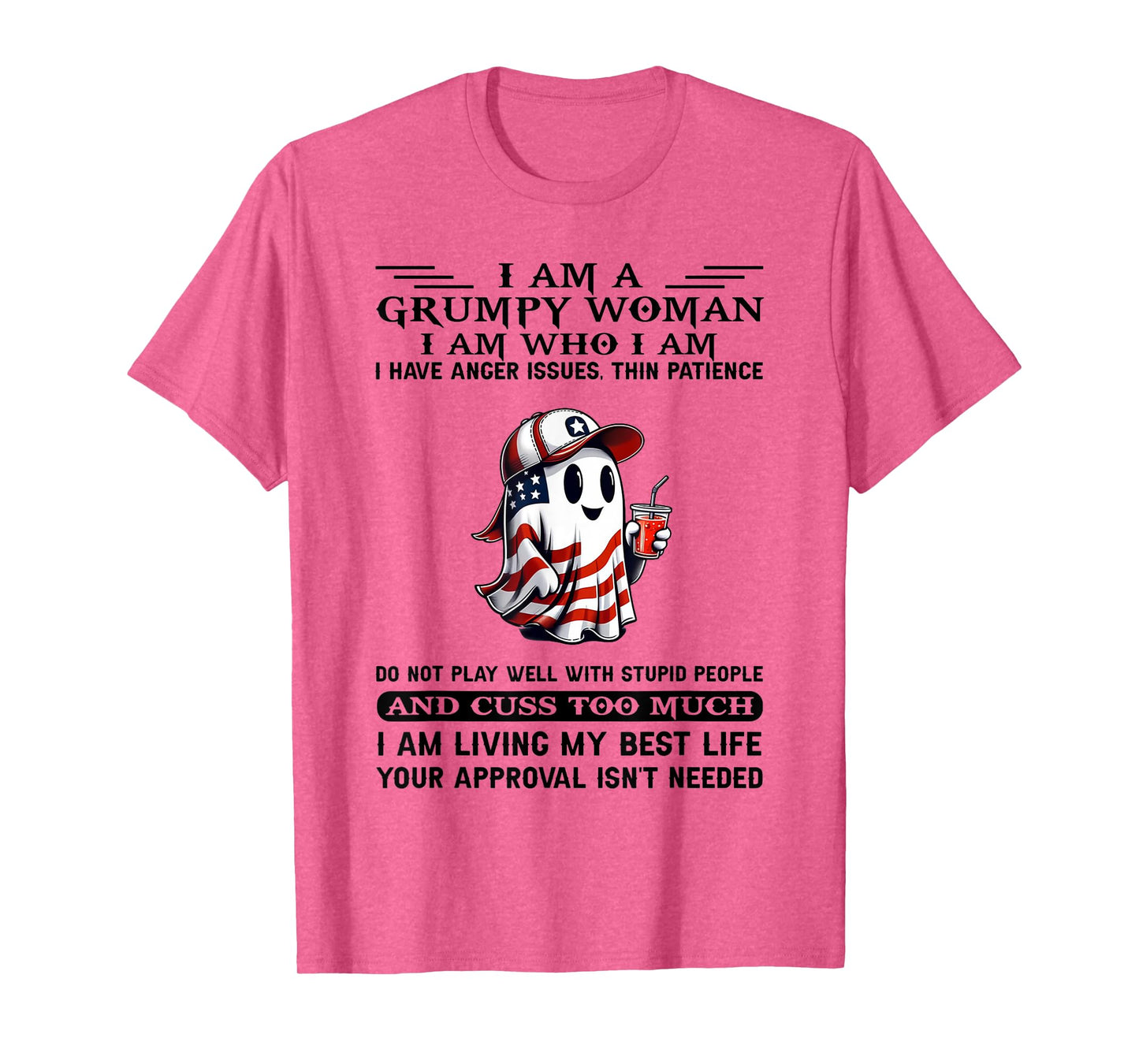 I Am A Grumpy Old Woman I Have Anger Issues Ghost Halloween T-Shirt