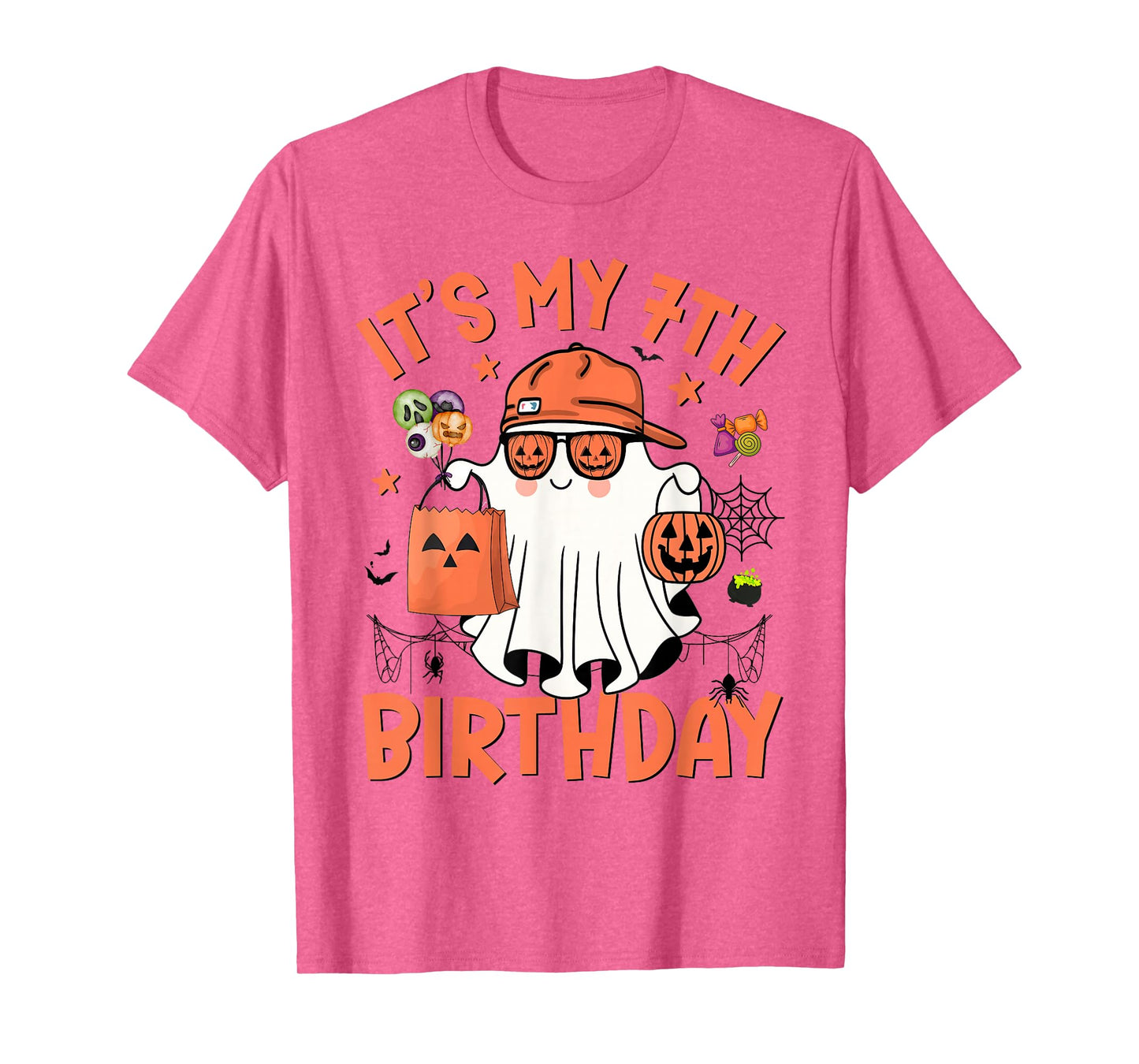 It's My 7th Birthday Funny Halloween Ghost Boo 7th Bday Boy T-Shirt