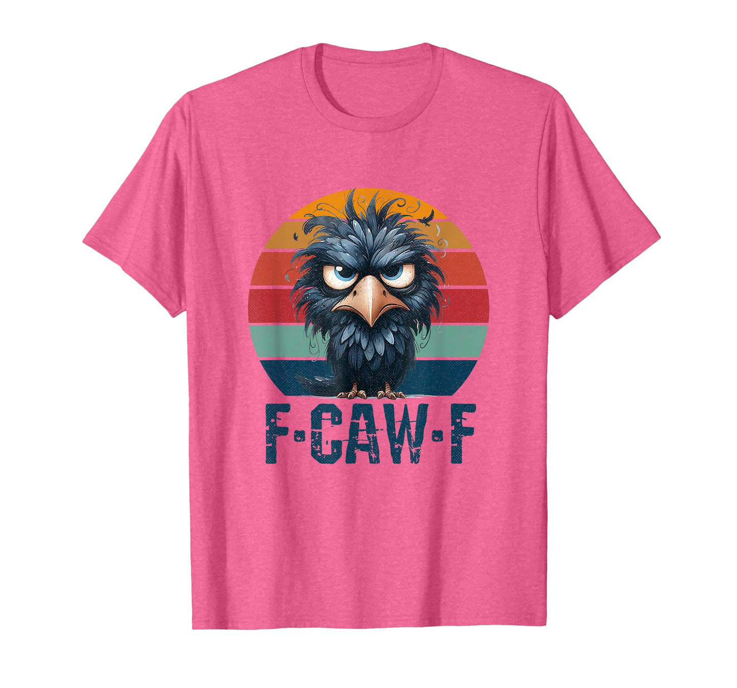 F-Caw-F Black Crow Black Bird Funny Crow F-Caw-F Retro T-Shirt