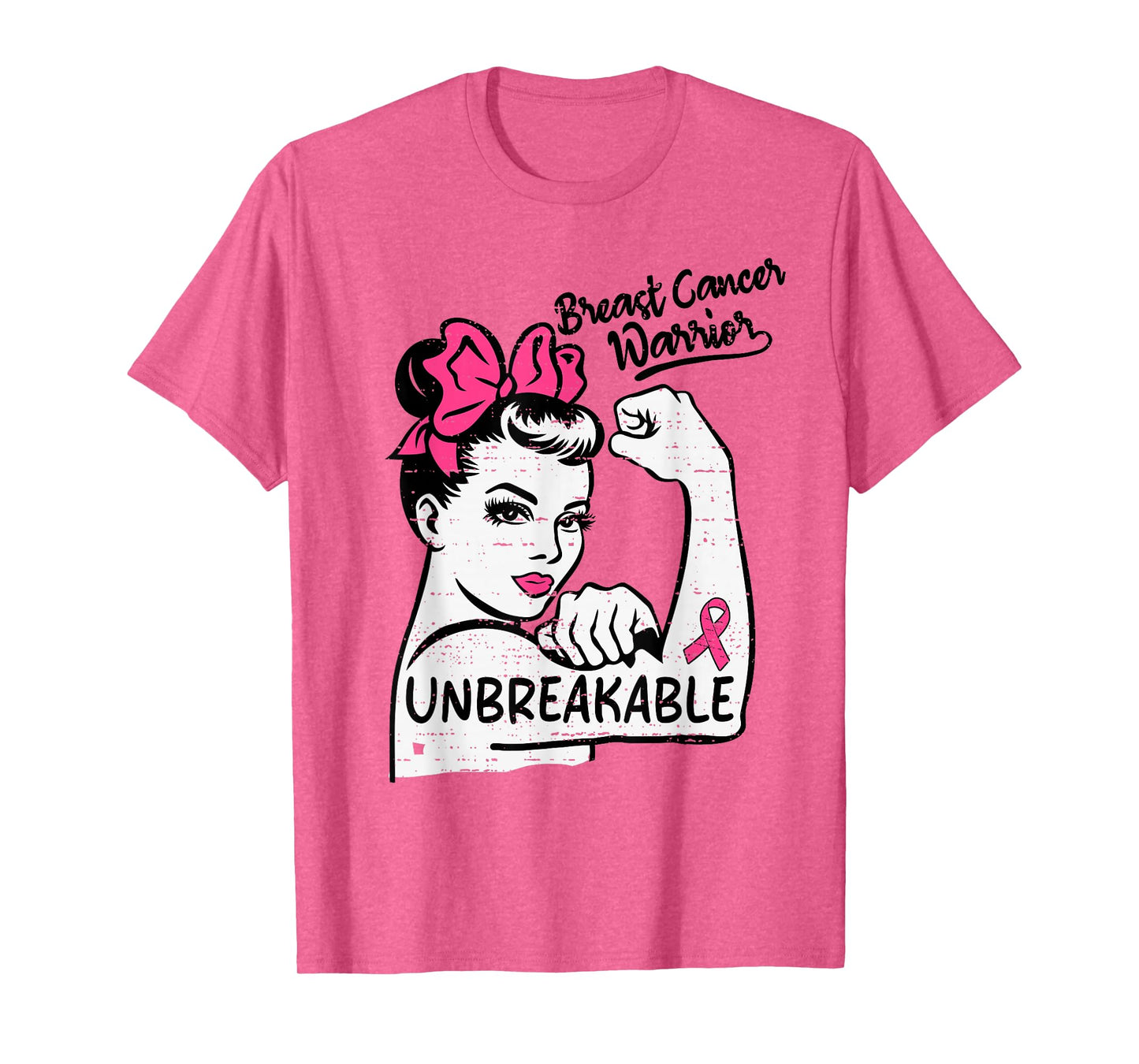 Womens Breast Cancer Warrior Awareness Survivor Pink Ribbon T-Shirt