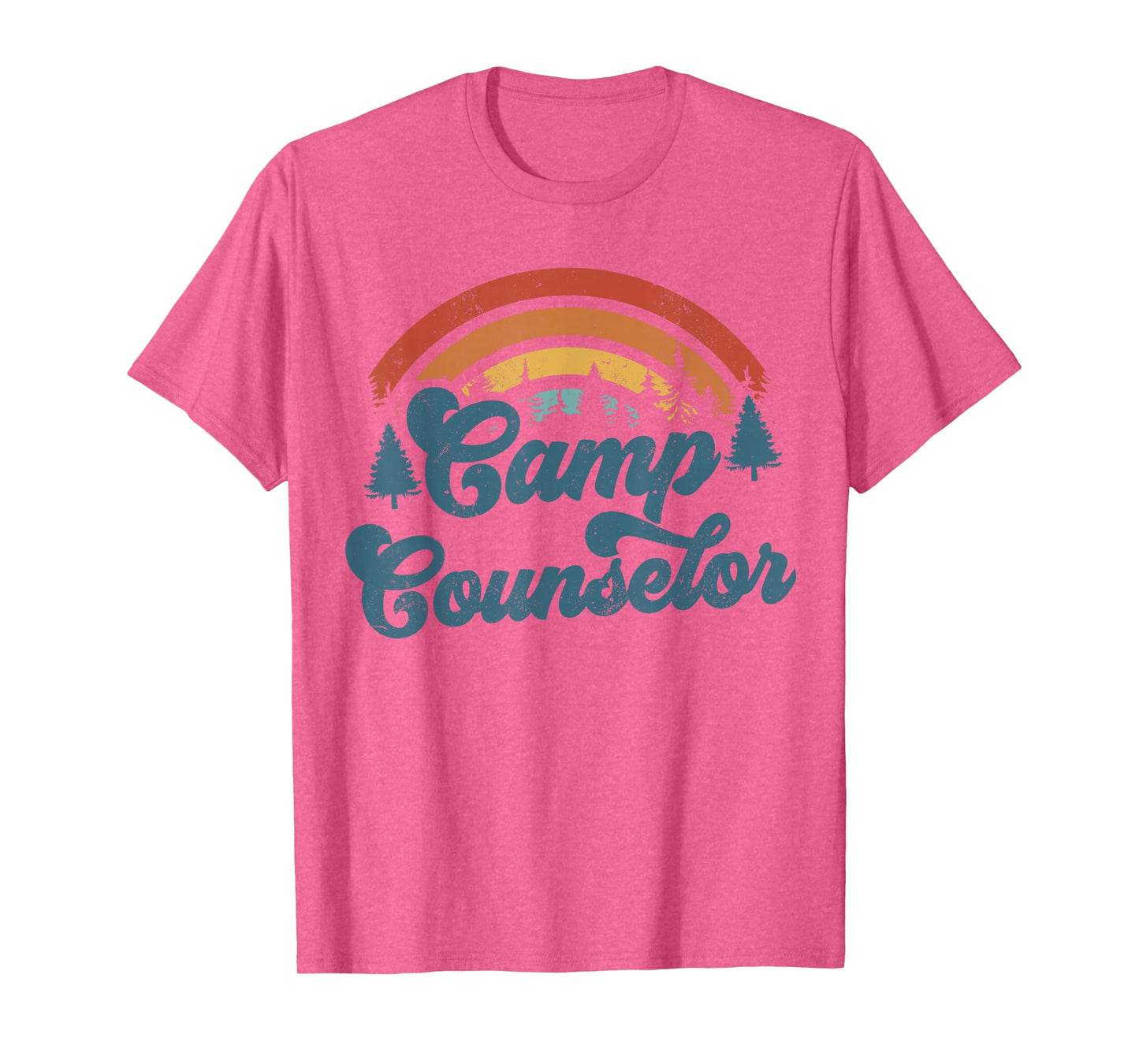 Summer Camp Counselor Staff Groovy Rainbow Camp Counselor T-Shirt