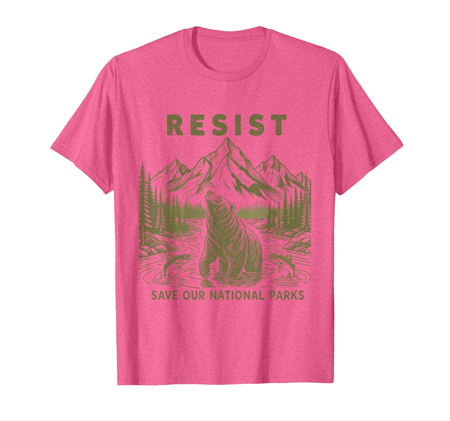 Resist Save Our Parks Alt Us National Parks Bear Nature T-Shirt