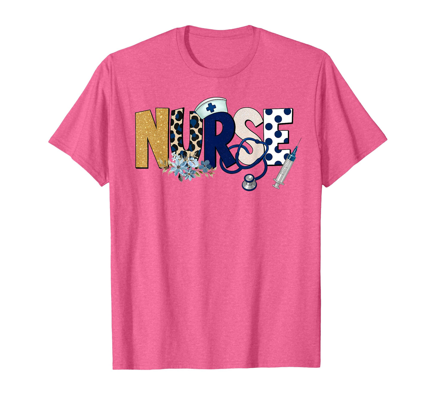 Cute Nurse Life Nursing Nurse Floral Leopard T-Shirt