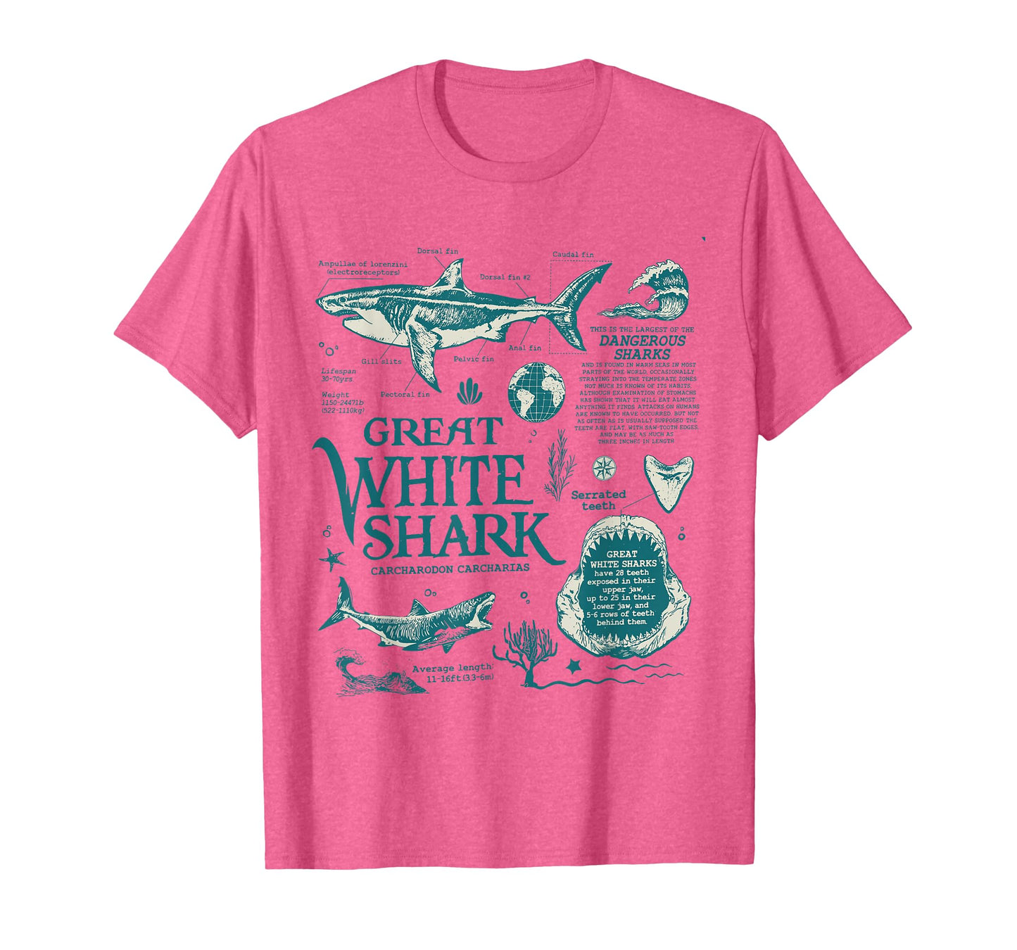 Great White Shark Anatomy , Marine Biologist T-Shirt