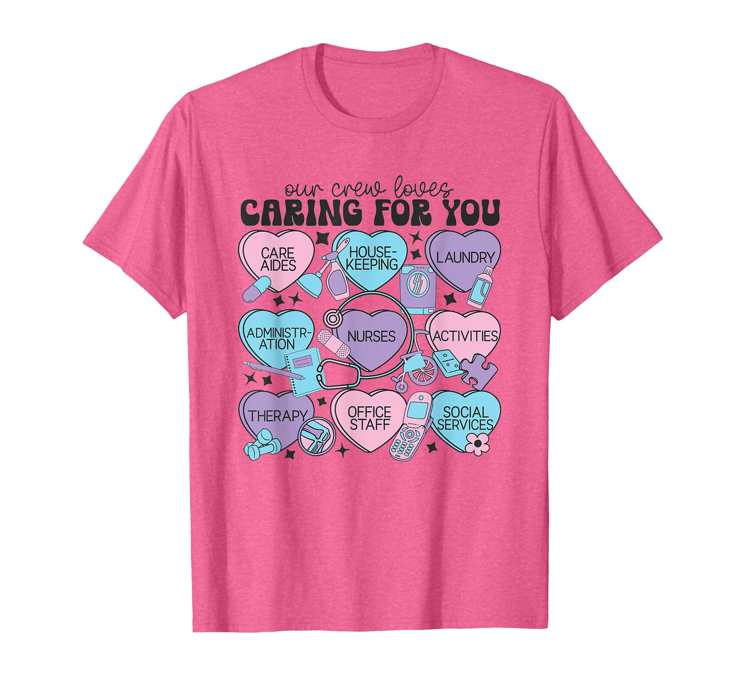 Assisted Living Facility Staff Valentine Nurse Heat Candy T-Shirt