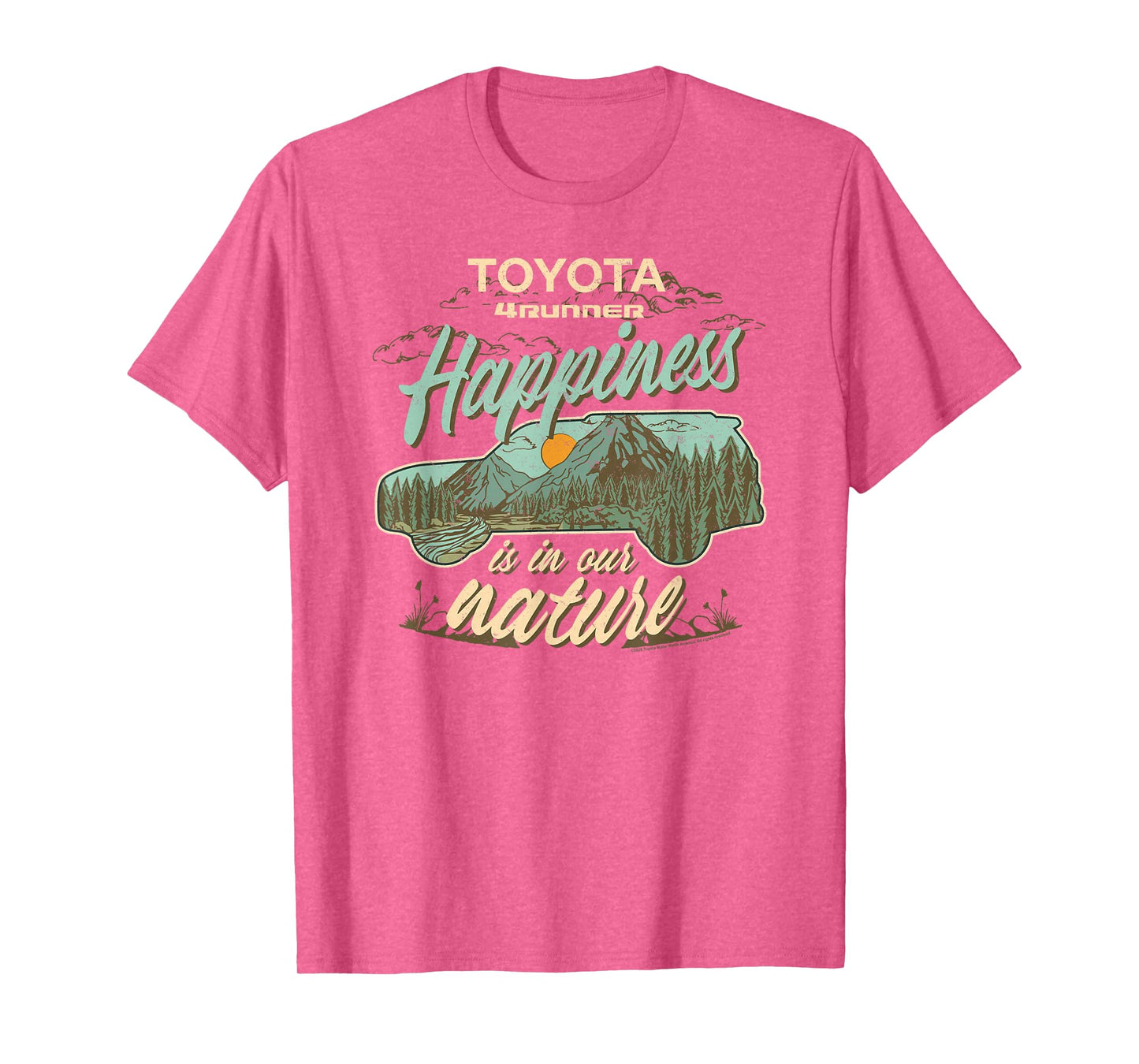 Toyota 4 Runner Happiness In The Nature Retro Chest Logo T-Shirt