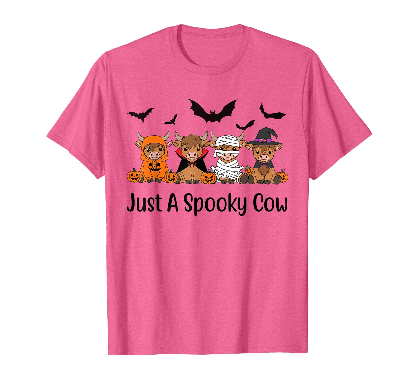 Just A Spooky Halloween Cow Funny Spooky Halloween Highland T-Shirt