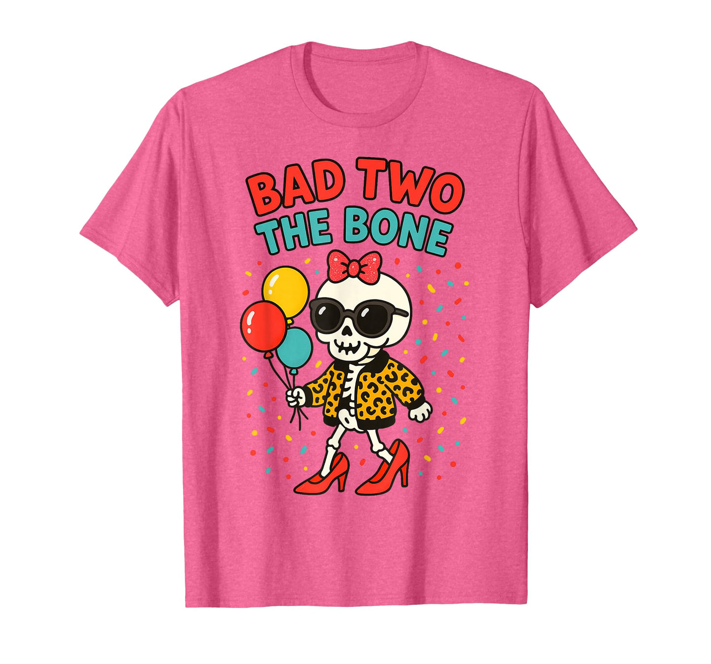 Bad Two The Bone Skeleton Birthday Party Design T-Shirt