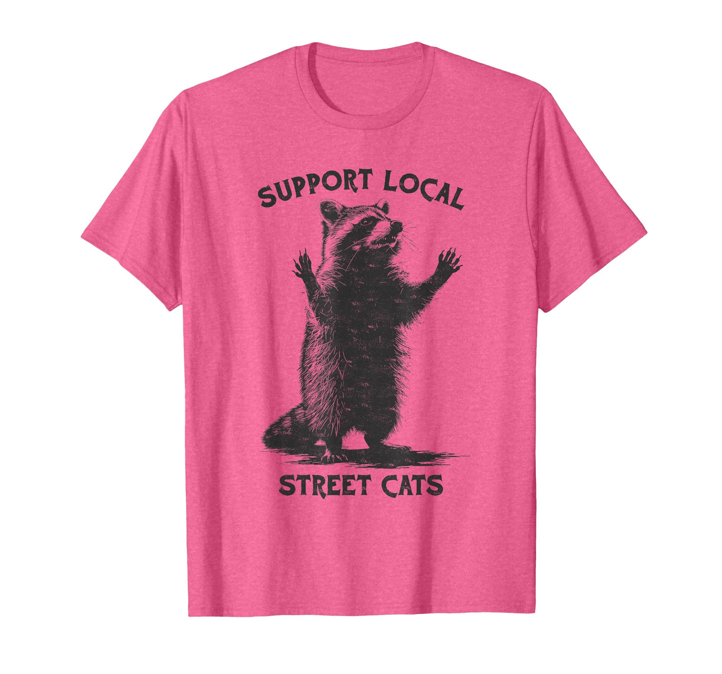 Funny Street Cat Vintage Support Local Street Cats Raccoon T-Shirt