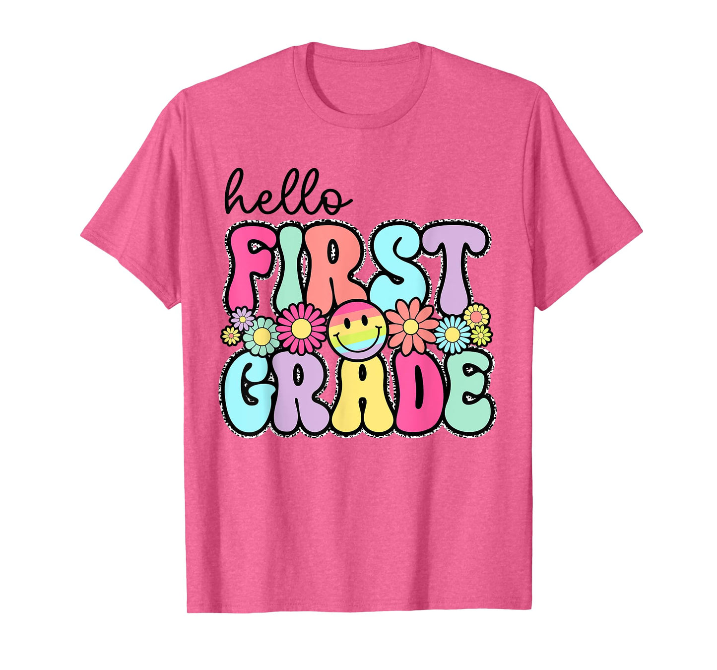 Hello First Grade 1st Day Back To School Teachers Girls Kids T-Shirt
