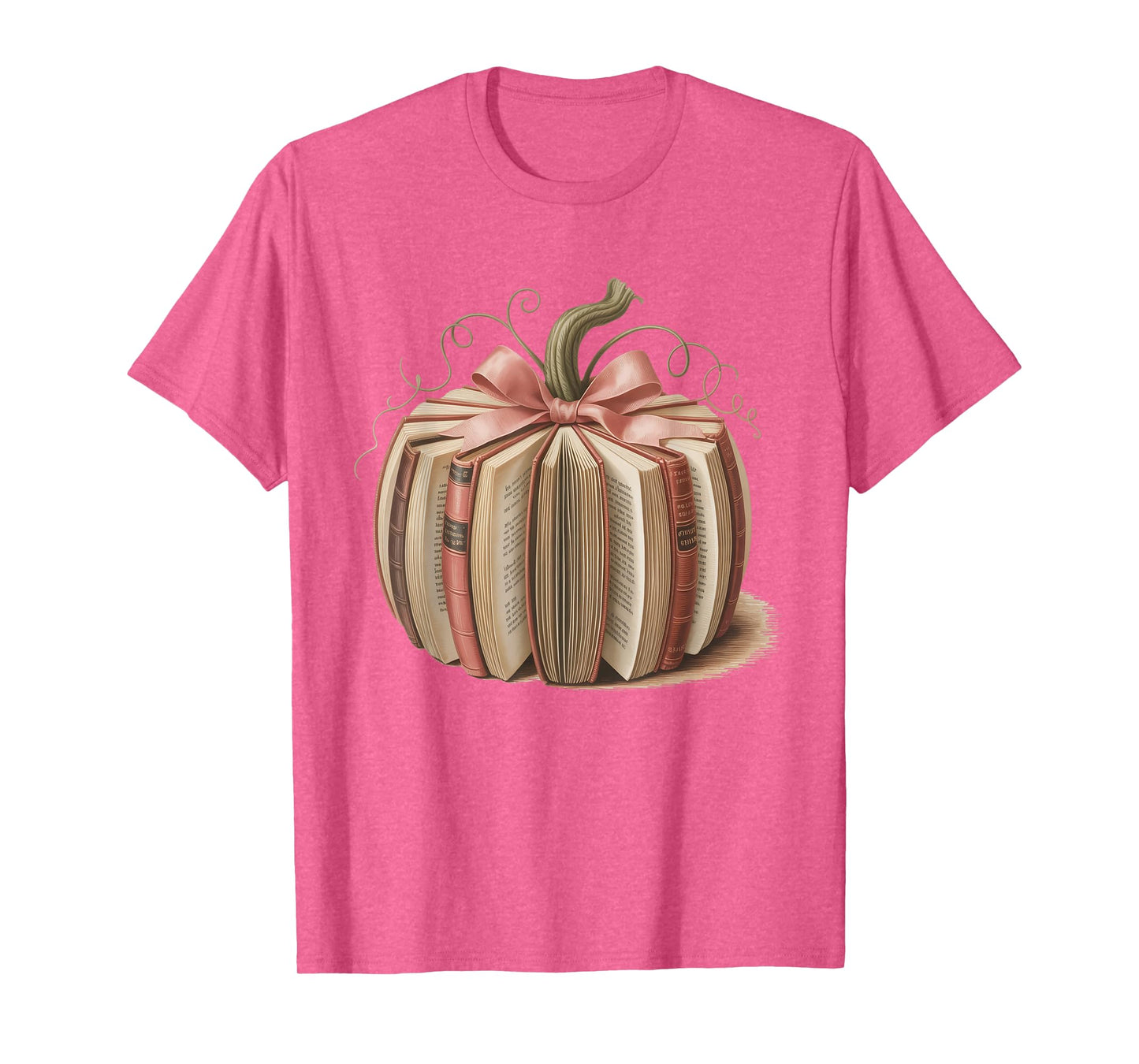 Pink Book Pumpkin Reading Breast Cancer Awareness Librarian T-Shirt