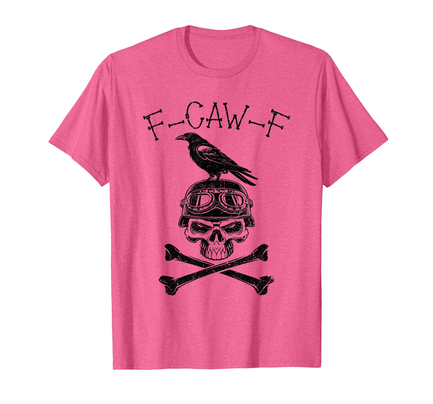 F-Caw-F Crow Caw Dark Raven and Skull Rider T-Shirt