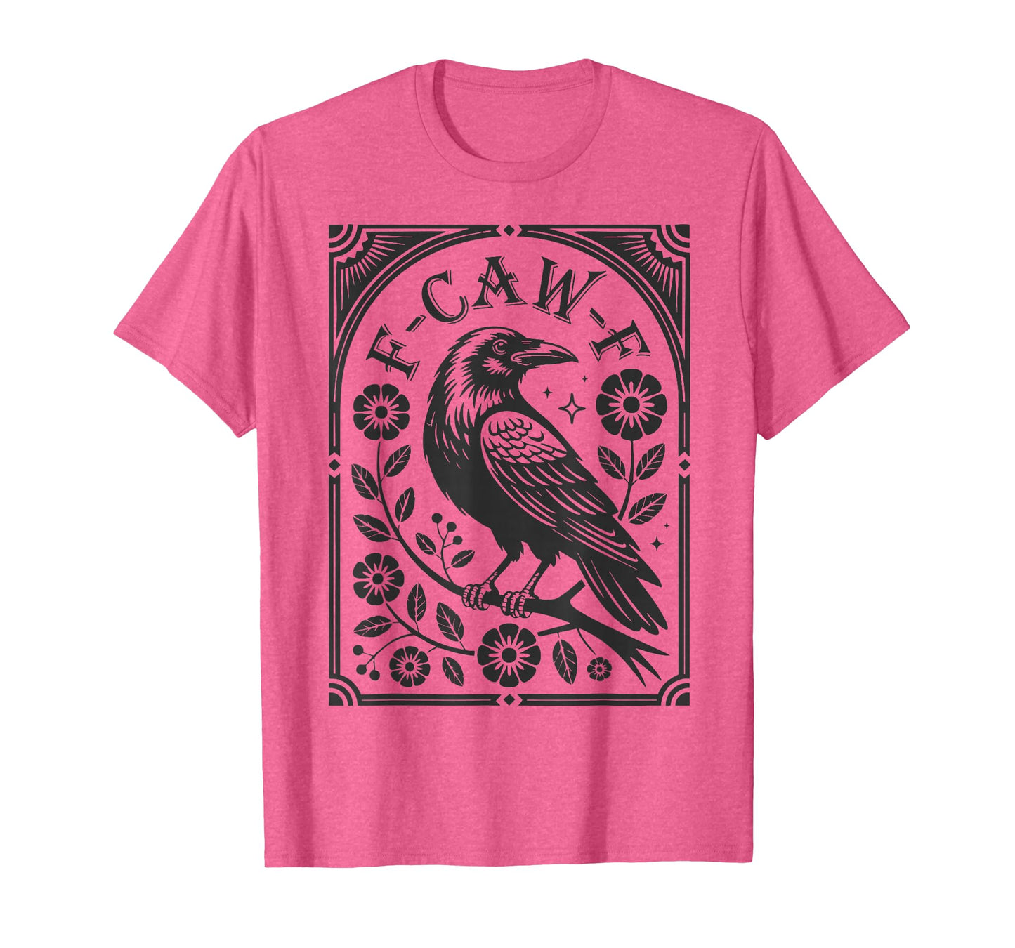 F-Caw-F Black Crow Pun Funny Bird Cawing Grunge Halloween T-Shirt