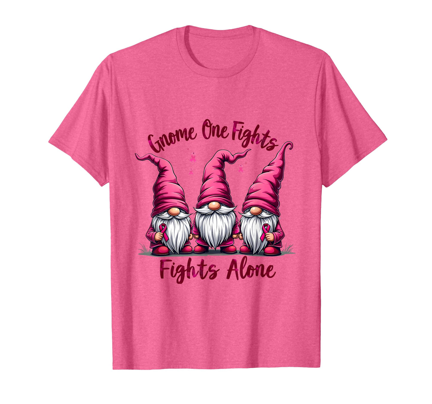 Gnome One Fights Alone Breast Cancer T-Shirt