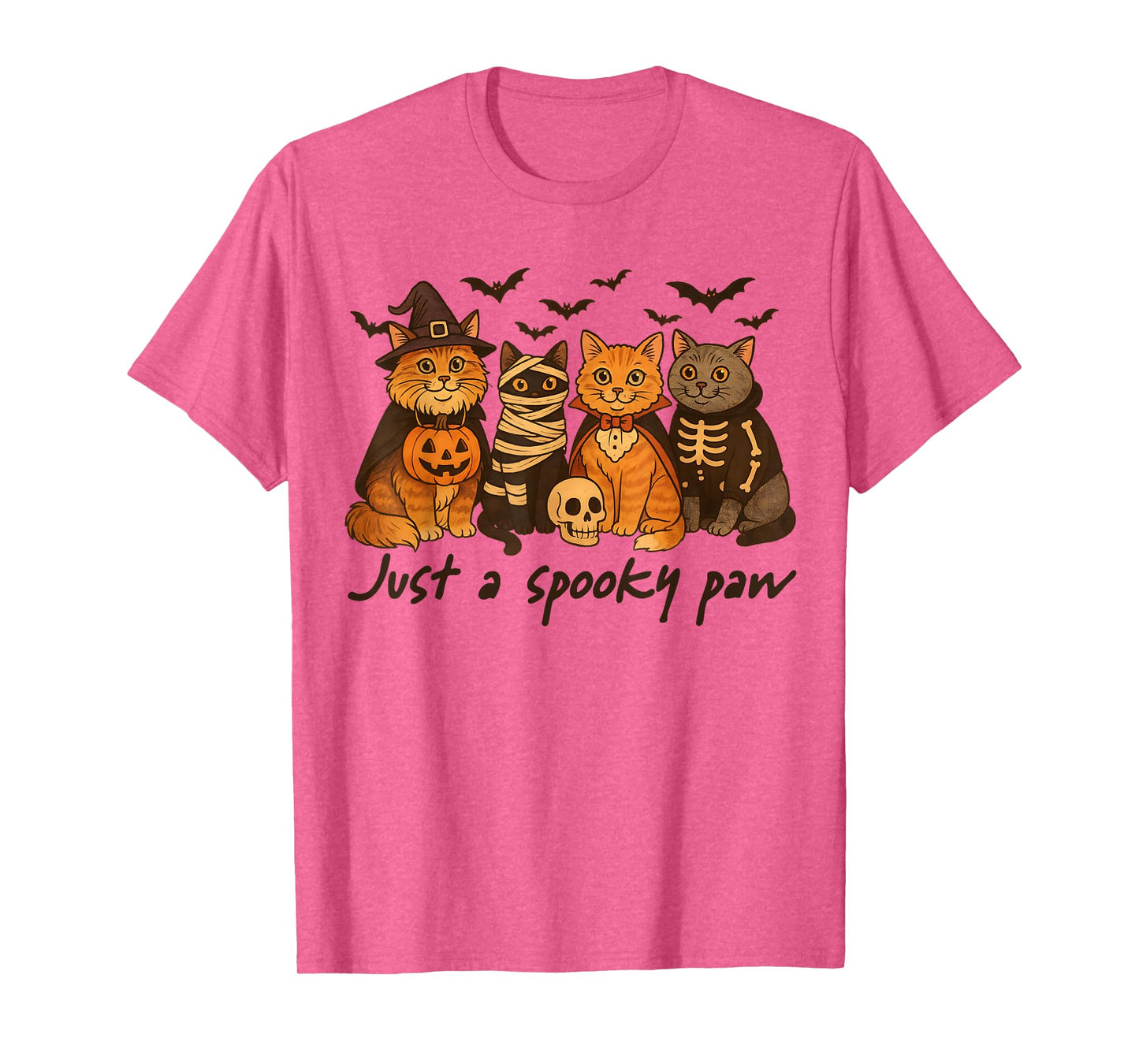 Just A Spooky Paw Cute Halloween Cats Funny Costume T-Shirt