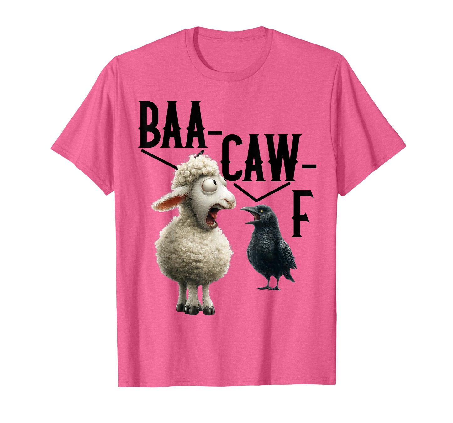 Animal Sound Pun Shirt – Baa Caw = Back Off Crow & Sheep Tee T-Shirt
