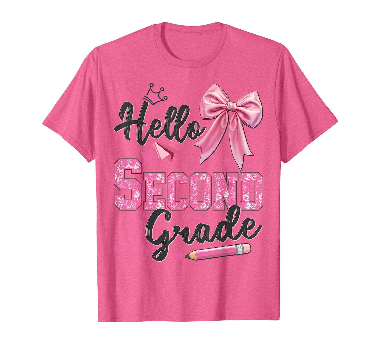 Hello Second Grade First Day Of School Coquette Teacher Girl T-Shirt