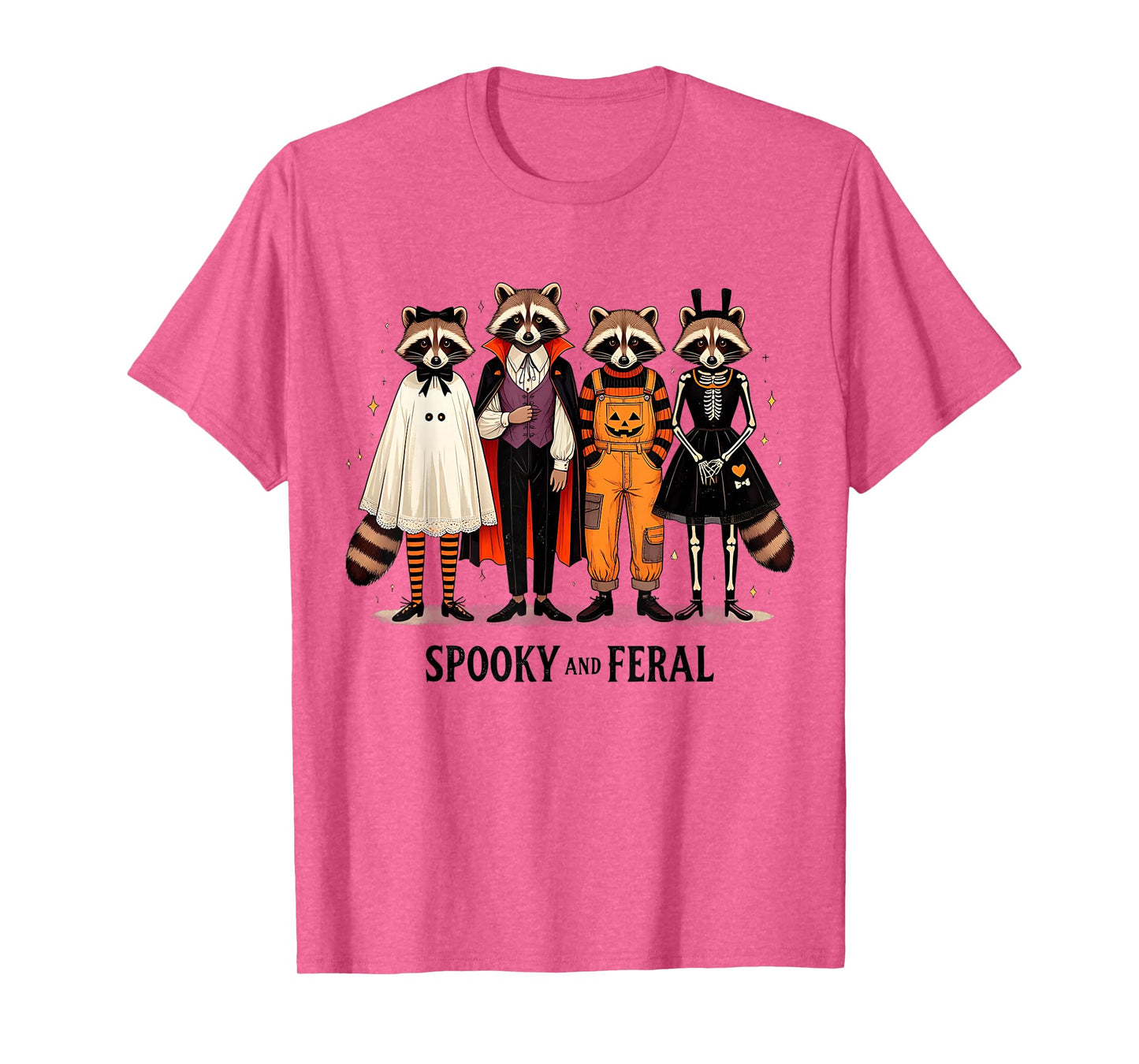 Spooky and Feral Funny Halloween Raccoon Men Women Kids T-Shirt