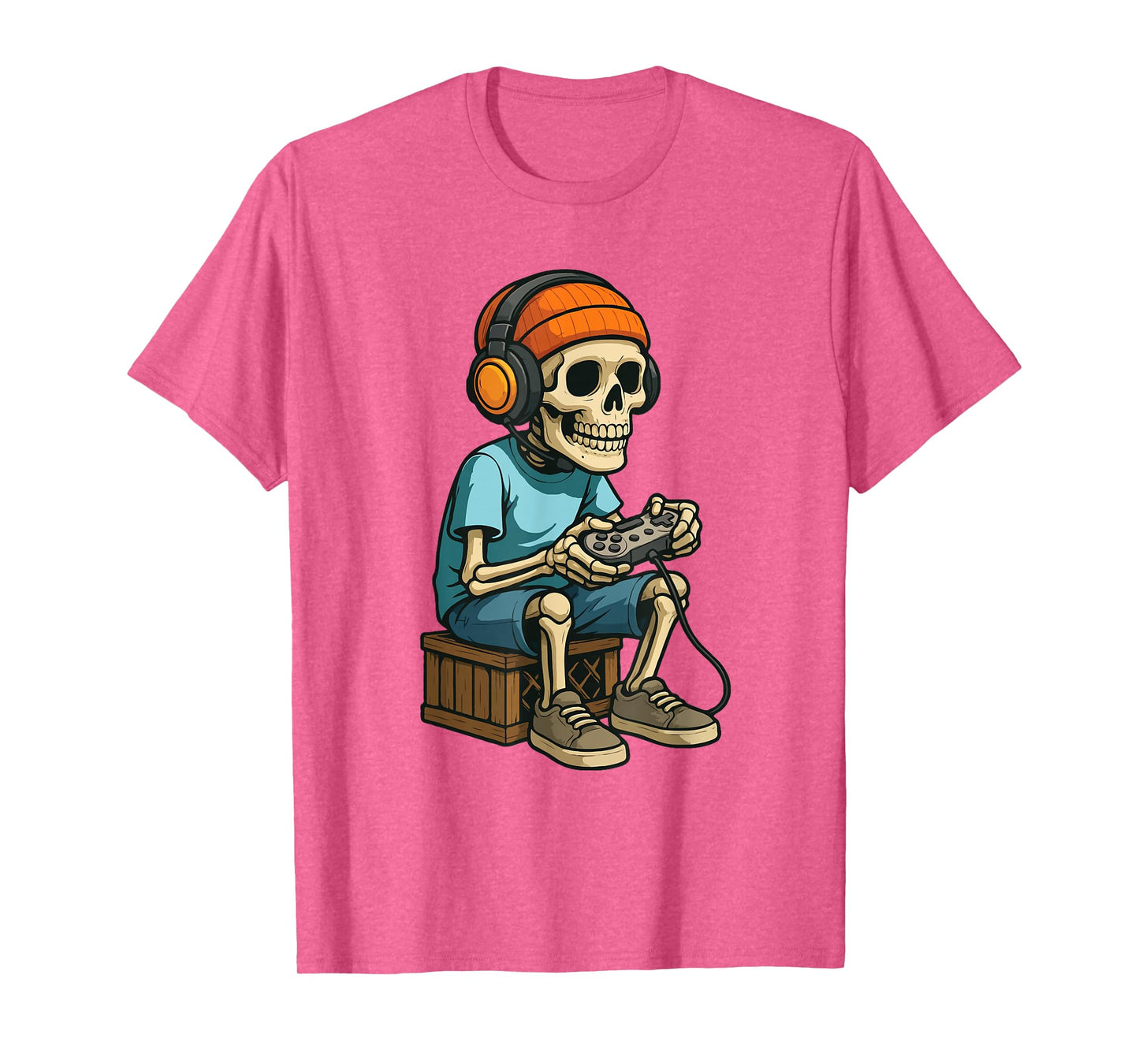 Halloween Skeleton Gamer Video Gaming Bruh Boys Kids Girls T-Shirt