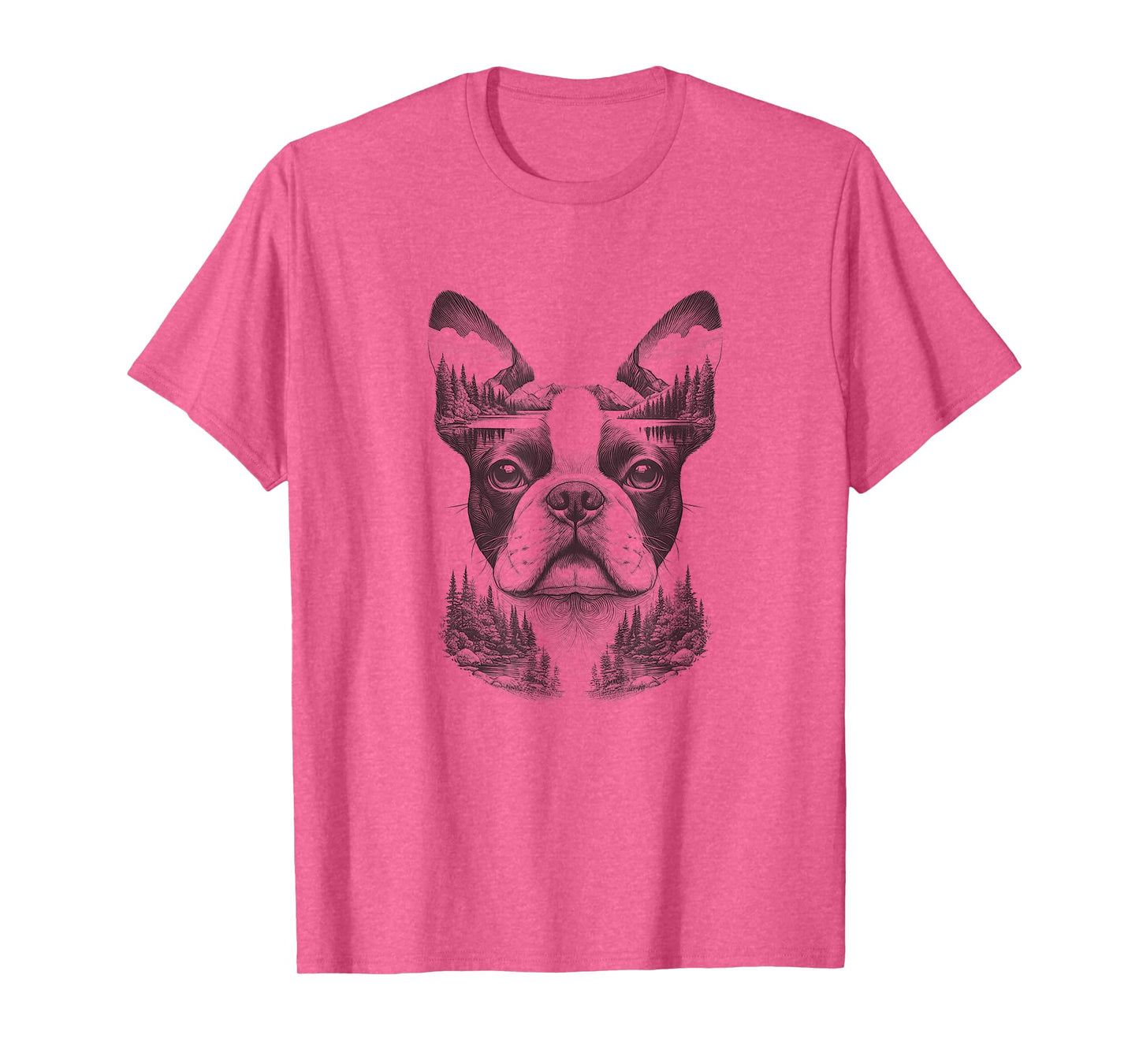 Boston Terrier Dog Bostie Nature Memorial Design Idea Men Women T-Shirt