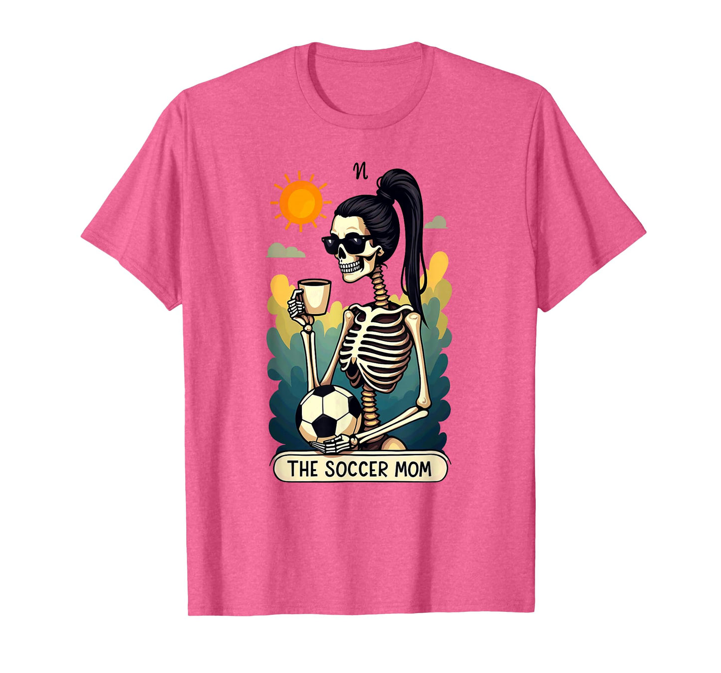 Gothic Tarot Card Skeleton Coffee Soccer Mom T-Shirt