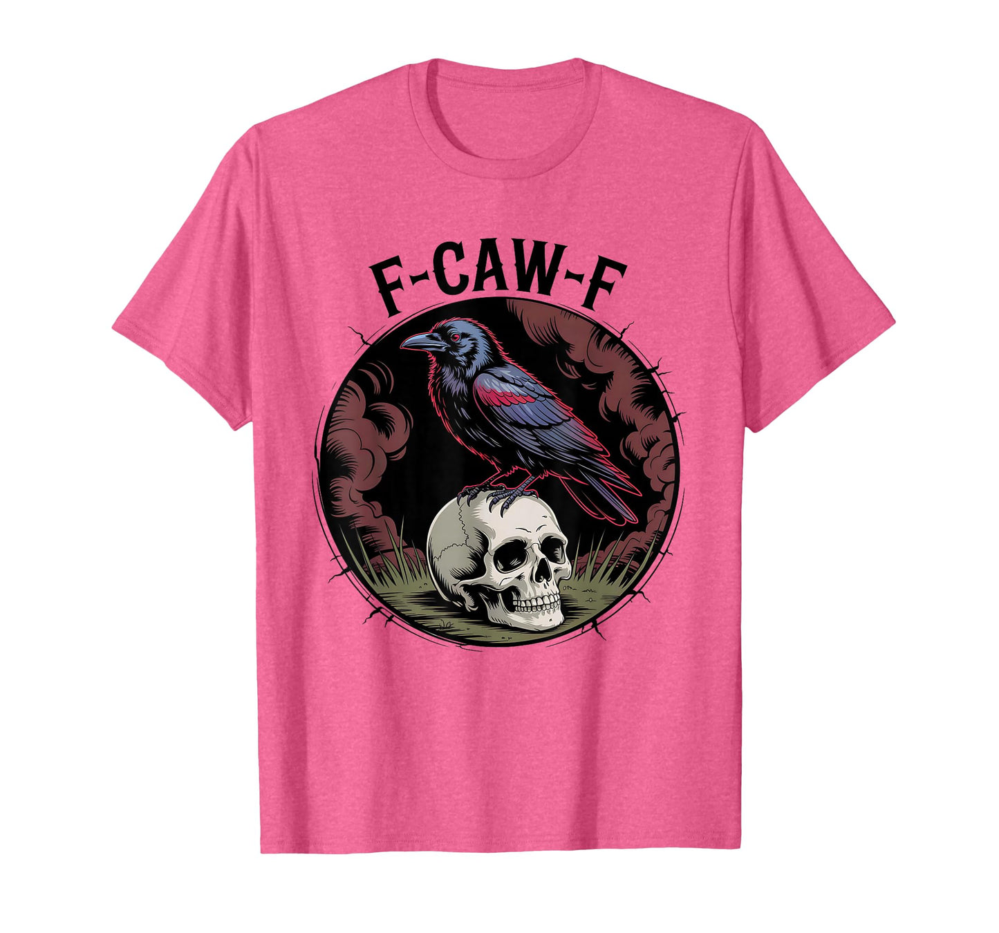 Dark Side Humor Crow F Caw F Edge Concept Lines T-Shirt