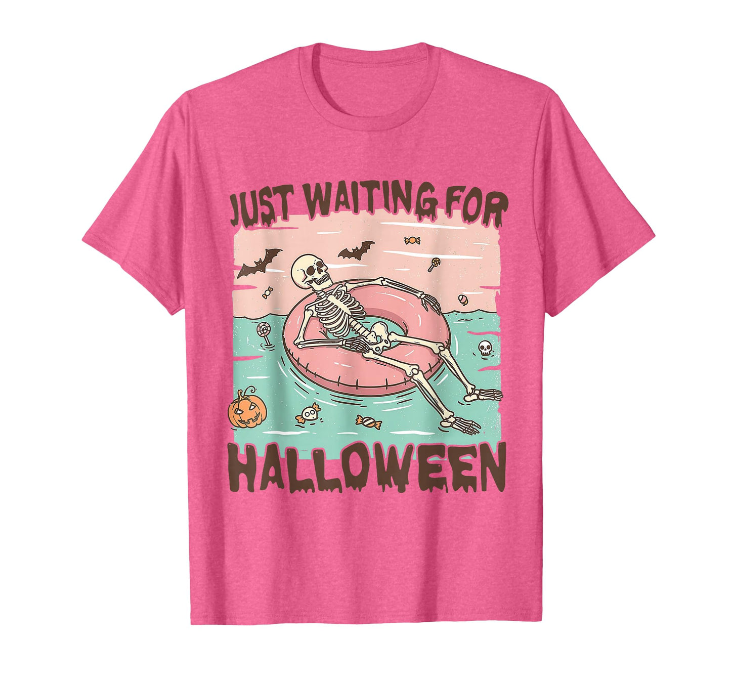 Just Waiting for Halloween Skeleton T-Shirt