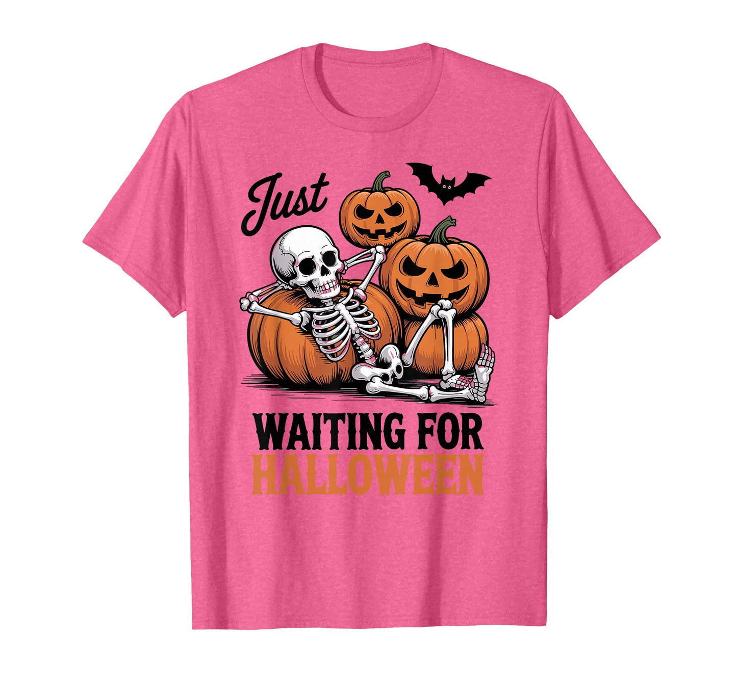 Just Waiting for Halloween Skeleton Funny T-Shirt