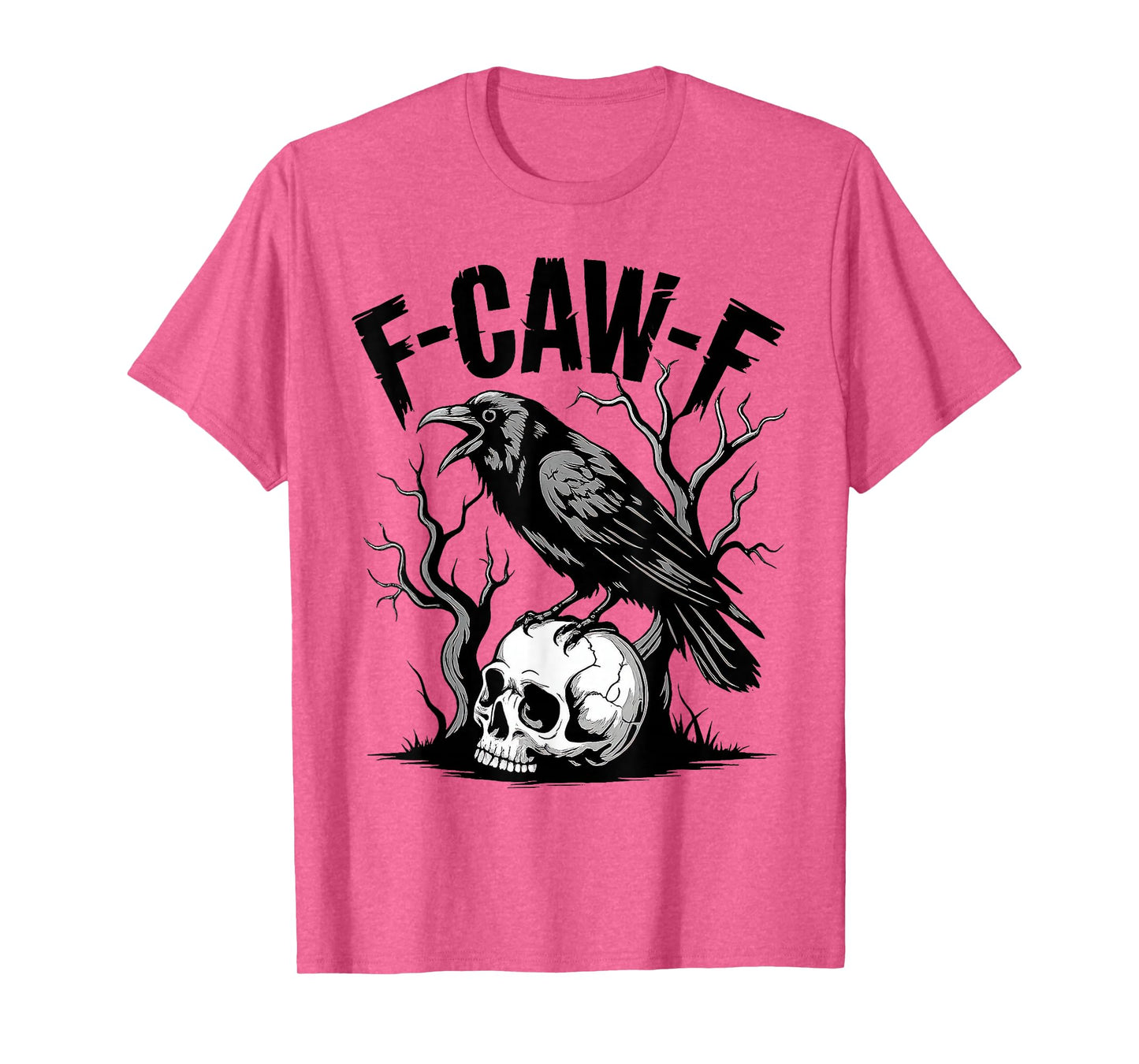 Black Crow, F-Caw-F Funny Black Bird Moon Gothic Adult Humor T-Shirt