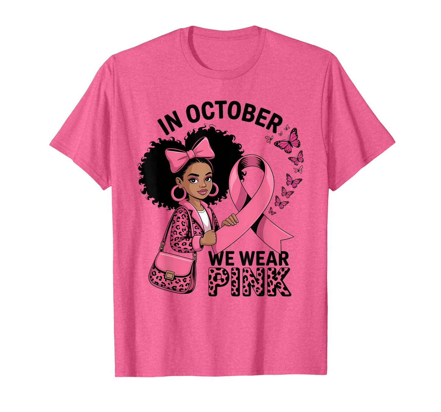 In October We Wear Pink Black Women T-Shirt